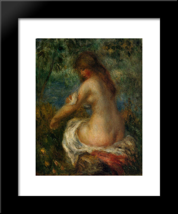 Bather 20x24 Black Modern Wood Framed Art Print Poster by Renoir, Pierre Auguste