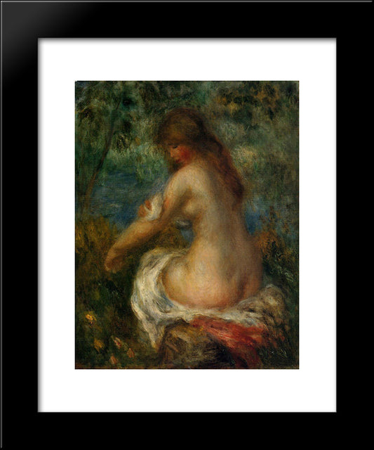 Bather 20x24 Black Modern Wood Framed Art Print Poster by Renoir, Pierre Auguste