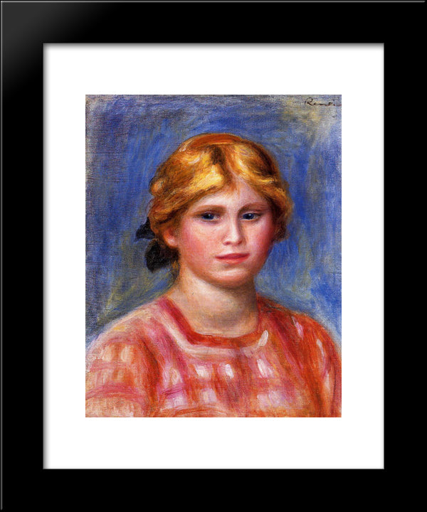 Head Of A Young Girl 20x24 Black Modern Wood Framed Art Print Poster by Renoir, Pierre Auguste