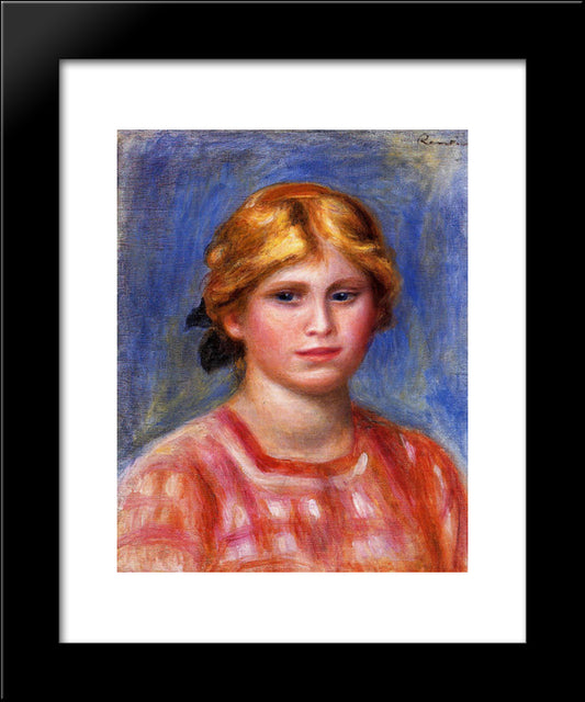 Head Of A Young Girl 20x24 Black Modern Wood Framed Art Print Poster by Renoir, Pierre Auguste