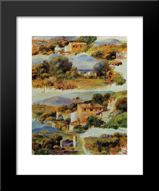 Houses At Cagnes 20x24 Black Modern Wood Framed Art Print Poster by Renoir, Pierre Auguste