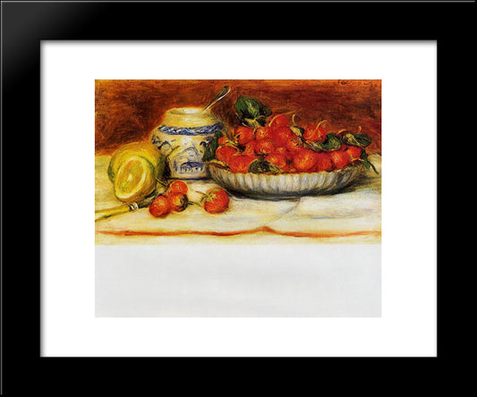 Strawberries 20x24 Black Modern Wood Framed Art Print Poster by Renoir, Pierre Auguste