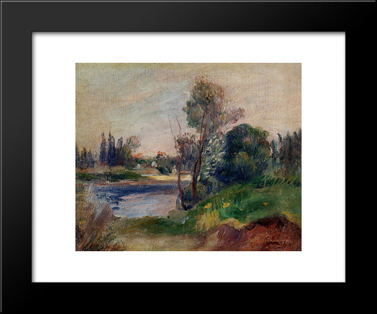 Banks Of The River 20x24 Black Modern Wood Framed Art Print Poster by Renoir, Pierre Auguste