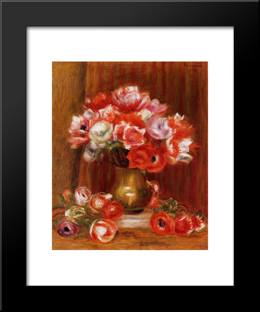 Anemones 20x24 Black Modern Wood Framed Art Print Poster by Renoir, Pierre Auguste