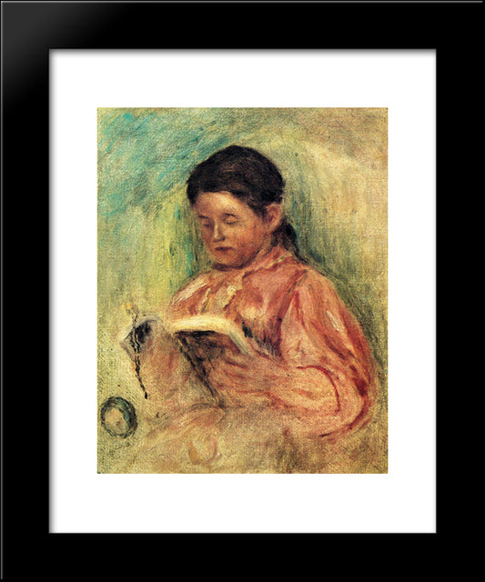 Woman Reading 20x24 Black Modern Wood Framed Art Print Poster by Renoir, Pierre Auguste
