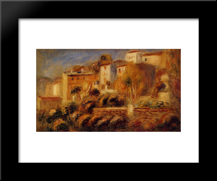 Houses At Cagnes 20x24 Black Modern Wood Framed Art Print Poster by Renoir, Pierre Auguste