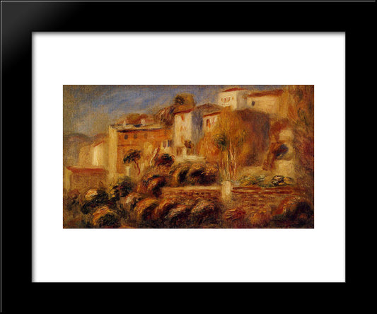 Houses At Cagnes 20x24 Black Modern Wood Framed Art Print Poster by Renoir, Pierre Auguste