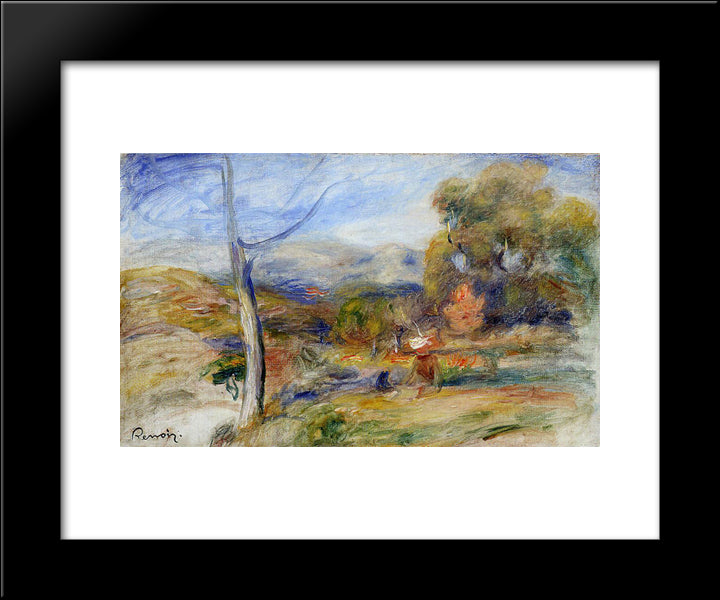 Landscape Near Cagnes 20x24 Black Modern Wood Framed Art Print Poster by Renoir, Pierre Auguste