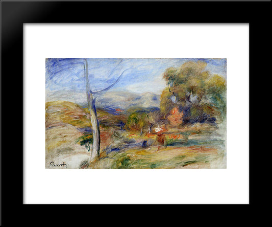 Landscape Near Cagnes 20x24 Black Modern Wood Framed Art Print Poster by Renoir, Pierre Auguste