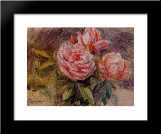 Roses 20x24 Black Modern Wood Framed Art Print Poster by Renoir, Pierre Auguste