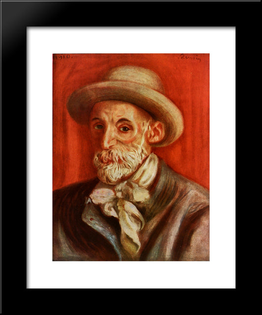 Self-Portrait 20x24 Black Modern Wood Framed Art Print Poster by Renoir, Pierre Auguste