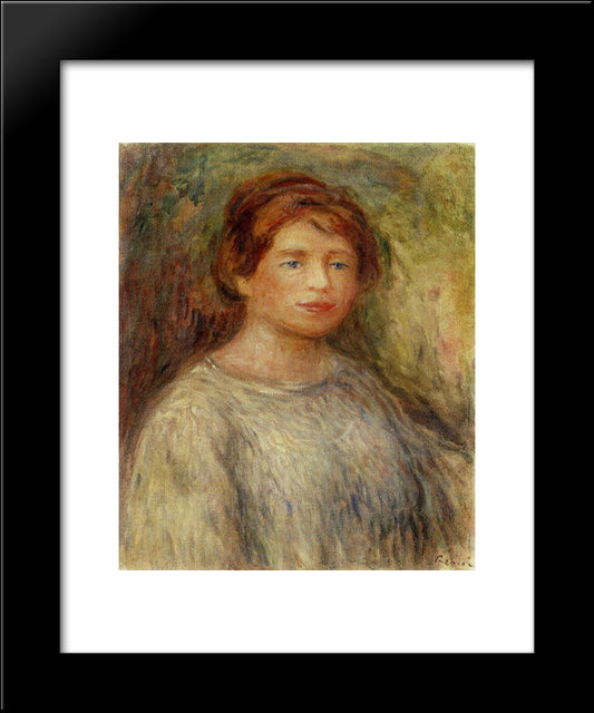 Portrait Of A Woman 20x24 Black Modern Wood Framed Art Print Poster by Renoir, Pierre Auguste