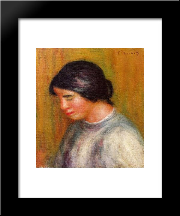 Portrait Of A Young Girl 20x24 Black Modern Wood Framed Art Print Poster by Renoir, Pierre Auguste