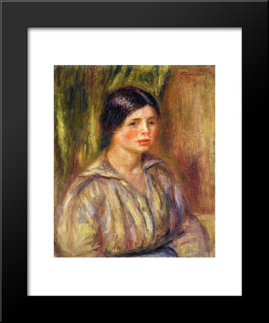 Bust Of A Young Woman 20x24 Black Modern Wood Framed Art Print Poster by Renoir, Pierre Auguste