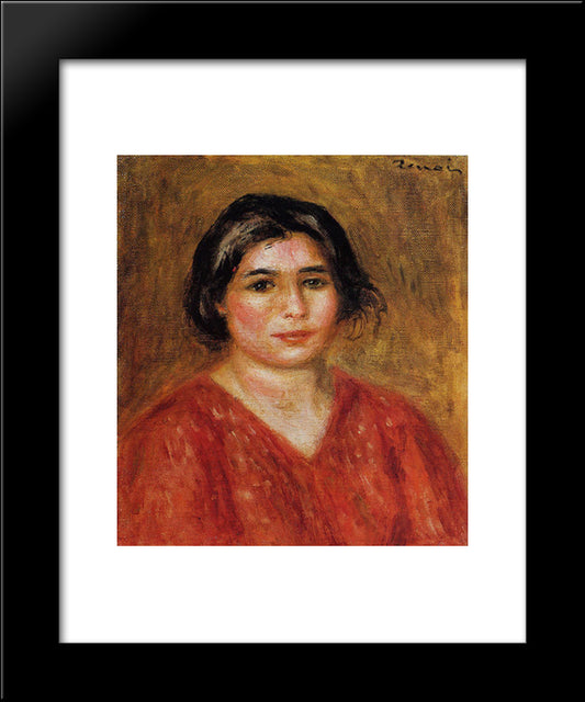 Gabrielle In A Red Blouse 20x24 Black Modern Wood Framed Art Print Poster by Renoir, Pierre Auguste
