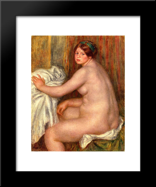 Seated Bather 20x24 Black Modern Wood Framed Art Print Poster by Renoir, Pierre Auguste