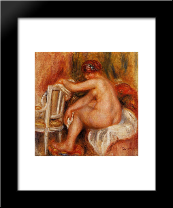 Seated Nude 20x24 Black Modern Wood Framed Art Print Poster by Renoir, Pierre Auguste