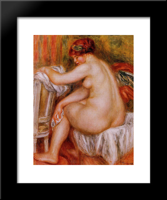 Seated Nude 20x24 Black Modern Wood Framed Art Print Poster by Renoir, Pierre Auguste