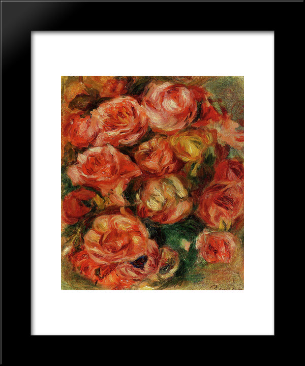Bouquet Of Flowers 20x24 Black Modern Wood Framed Art Print Poster by Renoir, Pierre Auguste
