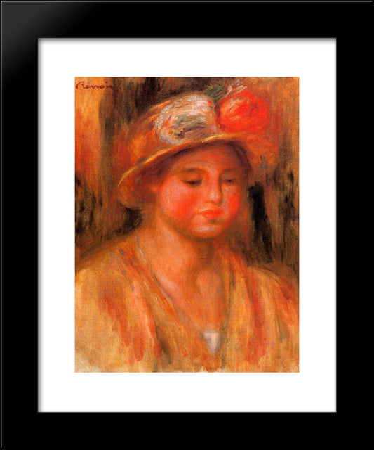 Portrait Of A Woman 20x24 Black Modern Wood Framed Art Print Poster by Renoir, Pierre Auguste