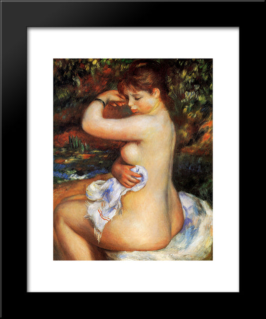 After The Bath 20x24 Black Modern Wood Framed Art Print Poster by Renoir, Pierre Auguste