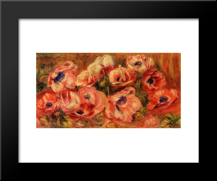 Anemones 20x24 Black Modern Wood Framed Art Print Poster by Renoir, Pierre Auguste