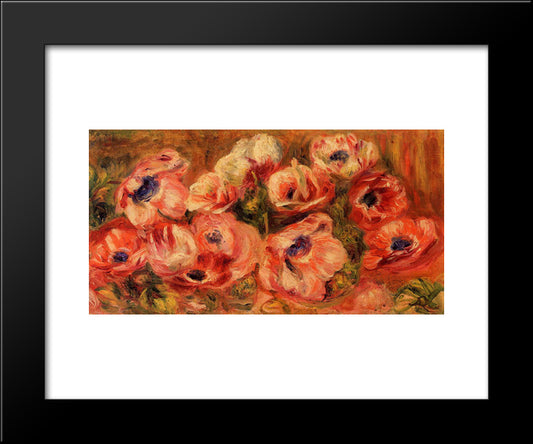 Anemones 20x24 Black Modern Wood Framed Art Print Poster by Renoir, Pierre Auguste