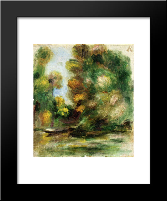 Banks Of The River 20x24 Black Modern Wood Framed Art Print Poster by Renoir, Pierre Auguste