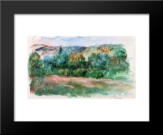 Essoyes Landscape 20x24 Black Modern Wood Framed Art Print Poster by Renoir, Pierre Auguste