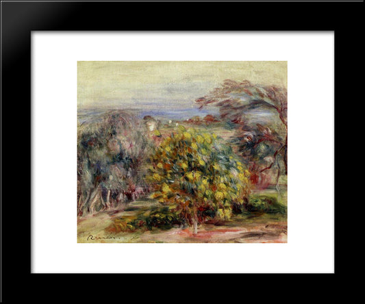 Landscape At Collettes 20x24 Black Modern Wood Framed Art Print Poster by Renoir, Pierre Auguste