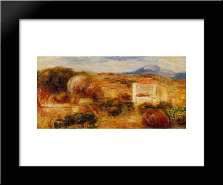 Landscape With White House 20x24 Black Modern Wood Framed Art Print Poster by Renoir, Pierre Auguste