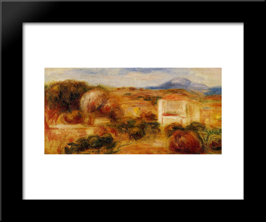 Landscape With White House 20x24 Black Modern Wood Framed Art Print Poster by Renoir, Pierre Auguste