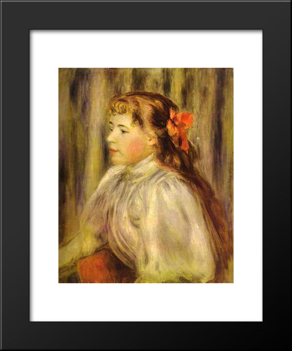 Portrait Of A Girl 20x24 Black Modern Wood Framed Art Print Poster by Renoir, Pierre Auguste