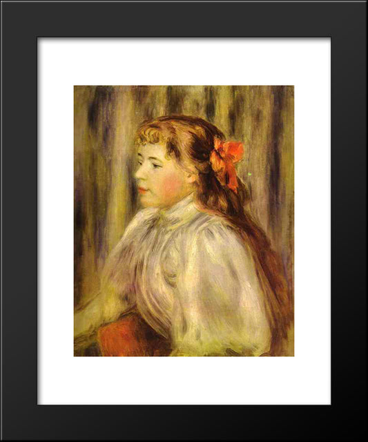 Portrait Of A Girl 20x24 Black Modern Wood Framed Art Print Poster by Renoir, Pierre Auguste