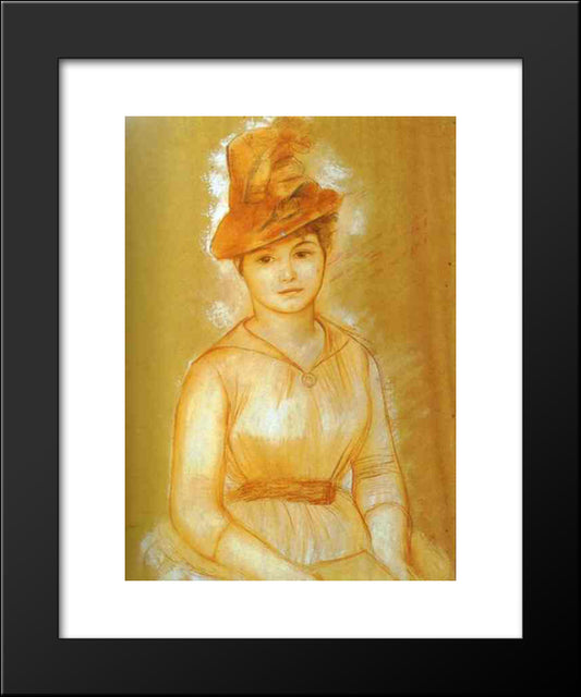 Portrait Of A Woman 20x24 Black Modern Wood Framed Art Print Poster by Renoir, Pierre Auguste