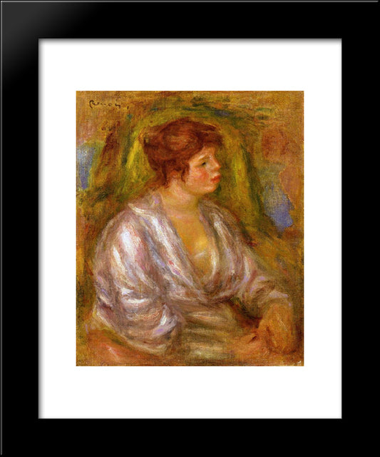 Portrait Of A Woman 20x24 Black Modern Wood Framed Art Print Poster by Renoir, Pierre Auguste