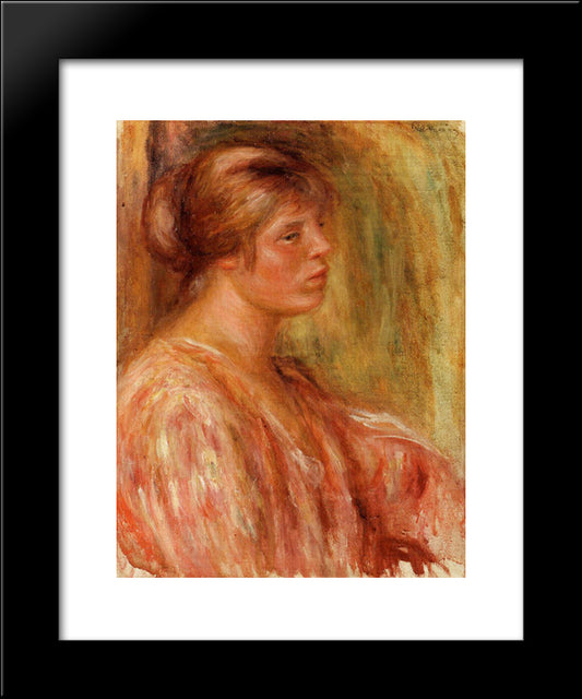 Portrait Of A Woman 20x24 Black Modern Wood Framed Art Print Poster by Renoir, Pierre Auguste