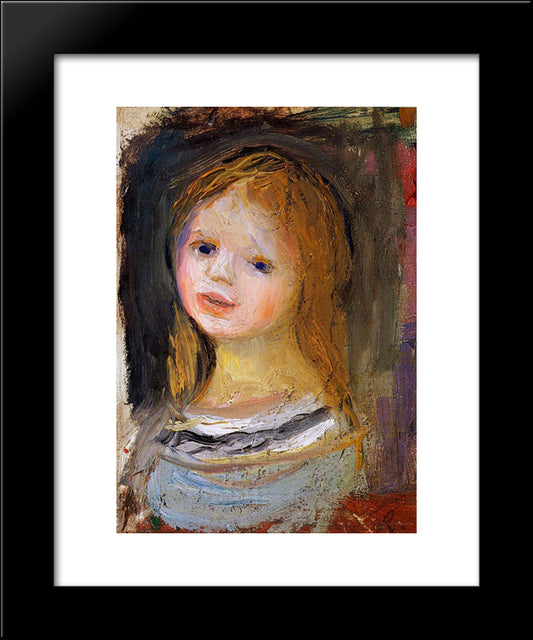 Portrait Of A Woman 20x24 Black Modern Wood Framed Art Print Poster by Renoir, Pierre Auguste