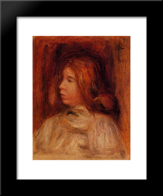 Portrait Of A Young Girl 20x24 Black Modern Wood Framed Art Print Poster by Renoir, Pierre Auguste
