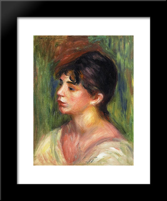 Portrait Of A Young Woman 20x24 Black Modern Wood Framed Art Print Poster by Renoir, Pierre Auguste
