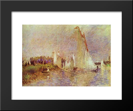 Sailboats At Argenteuil 20x24 Black Modern Wood Framed Art Print Poster by Renoir, Pierre Auguste
