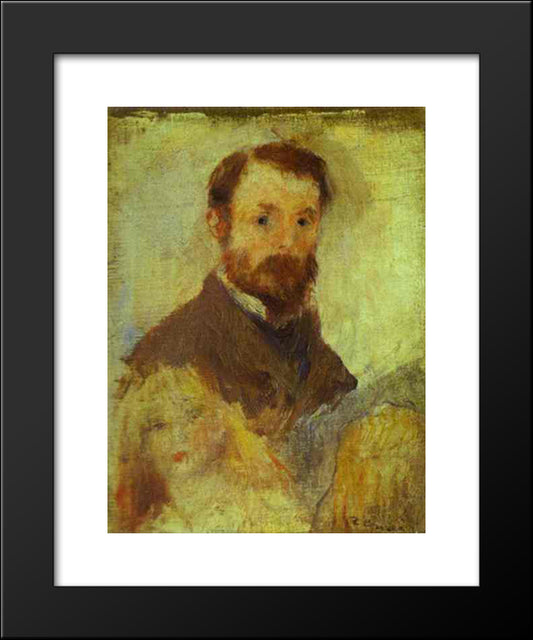 Self-Portrait 20x24 Black Modern Wood Framed Art Print Poster by Renoir, Pierre Auguste
