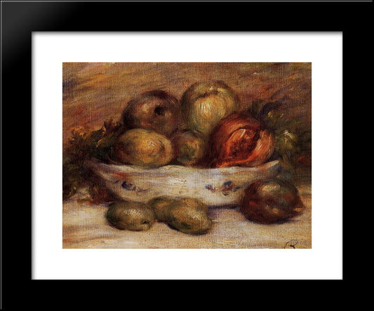 Still Life With Fruit 20x24 Black Modern Wood Framed Art Print Poster by Renoir, Pierre Auguste