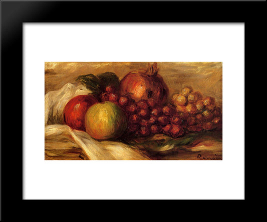 Still Life With Fruit 20x24 Black Modern Wood Framed Art Print Poster by Renoir, Pierre Auguste