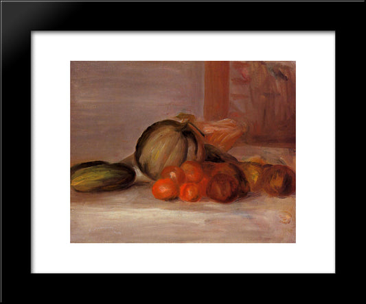 Still Life With Melon 20x24 Black Modern Wood Framed Art Print Poster by Renoir, Pierre Auguste