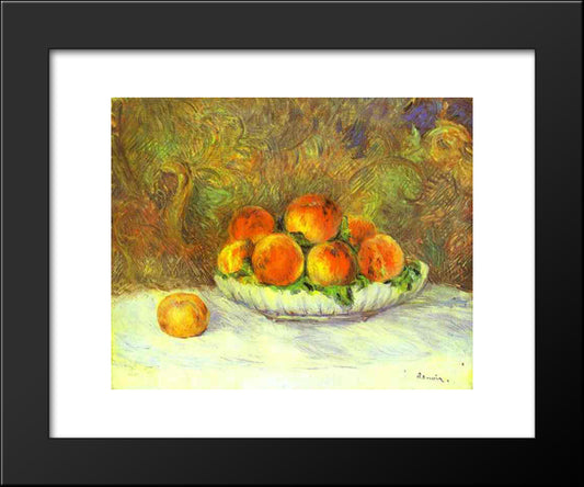 Still Life With Peaches 20x24 Black Modern Wood Framed Art Print Poster by Renoir, Pierre Auguste