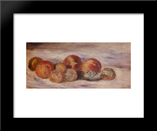 Still Life With Peaches 20x24 Black Modern Wood Framed Art Print Poster by Renoir, Pierre Auguste