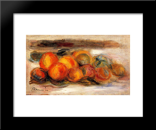 Still Life With Peaches 20x24 Black Modern Wood Framed Art Print Poster by Renoir, Pierre Auguste