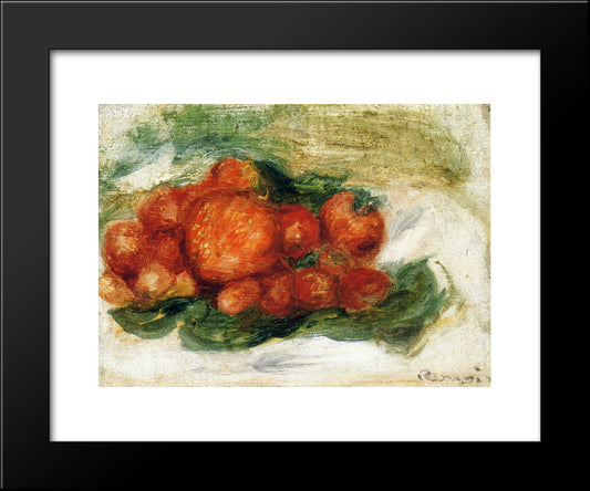 Still Life With Strawberries 20x24 Black Modern Wood Framed Art Print Poster by Renoir, Pierre Auguste