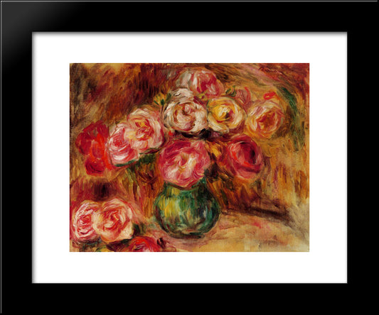 Vase Of Flowers 20x24 Black Modern Wood Framed Art Print Poster by Renoir, Pierre Auguste
